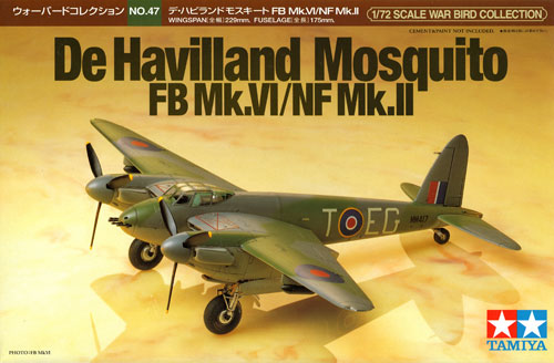デ・ハビランド モスキート FB Mk.4/NF Mk.2 プラモデル (タミヤ 1/72 ウォーバードコレクション No.047) 商品画像