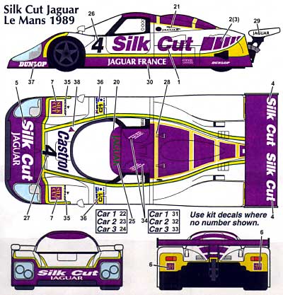 ジャガー XJR-9LM ル・マン 1988/1989 デカール (スタジオ27 ツーリングカー/GTカー オリジナルデカール No.DC686C) 商品画像_2