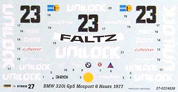 BMW 320 G.ヴィルヌーブ 1977 デカール (スタジオ27 ツーリングカー/GTカー オリジナルデカール No.DC587C) 商品画像