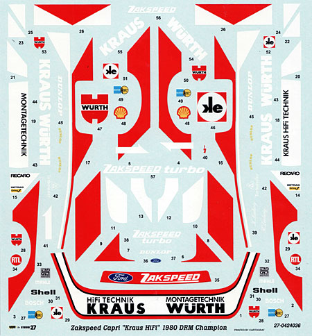 フォード カプリ ウルト (ブラックカー） デカール (スタジオ27 ツーリングカー/GTカー オリジナルデカール No.DC700C) 商品画像