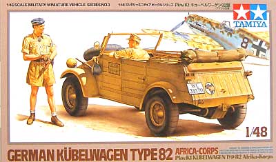 Pkw.K1 キューベルワーゲン 82型 (アフリカ仕様） プラモデル (タミヤ 1/48 ミリタリーミニチュアシリーズ No.003) 商品画像