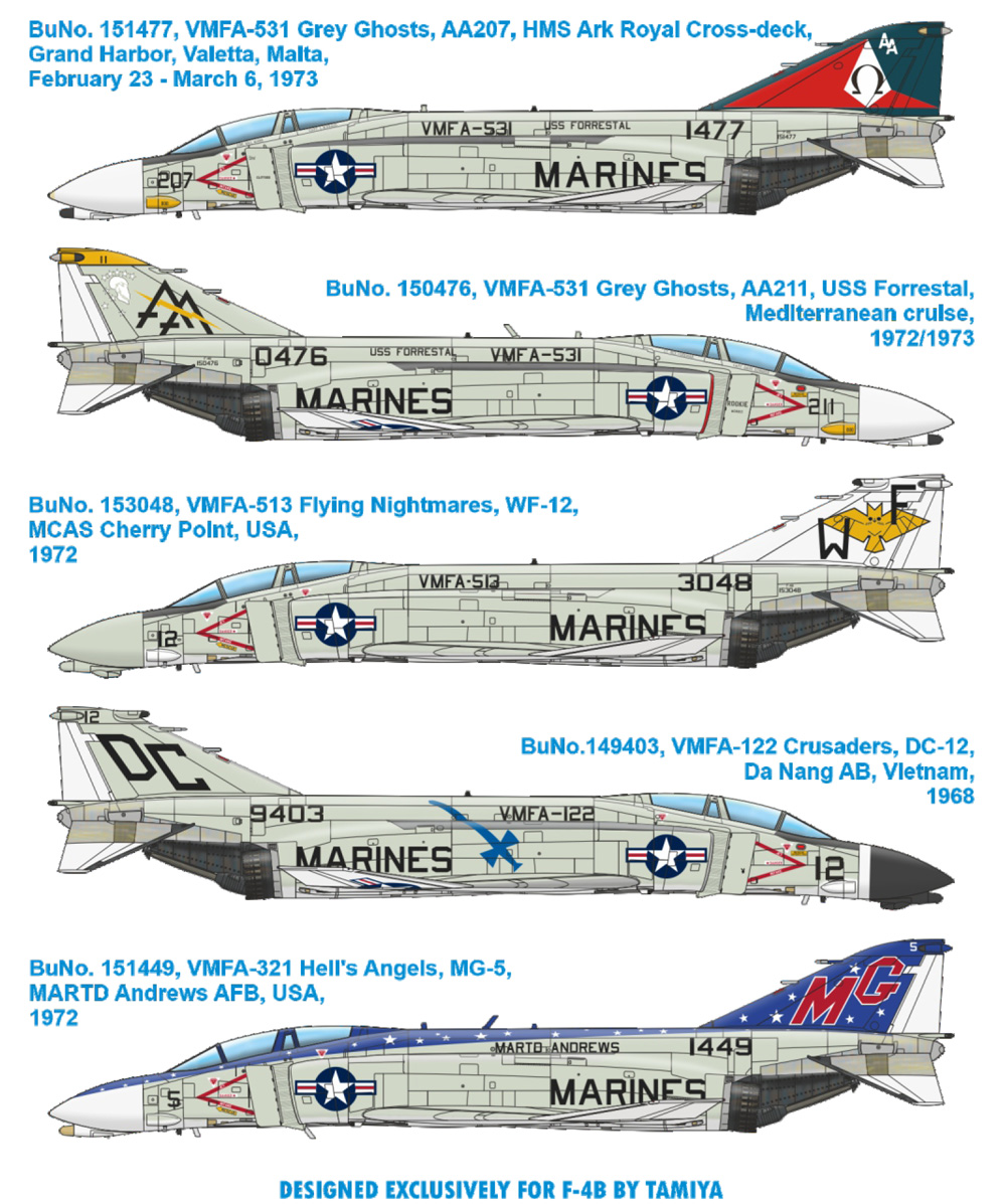 F-4B ファントム 2 海兵隊 デカール (タミヤ対応) デカール (エデュアルド 1/48 デカール No.D48095) 商品画像_1