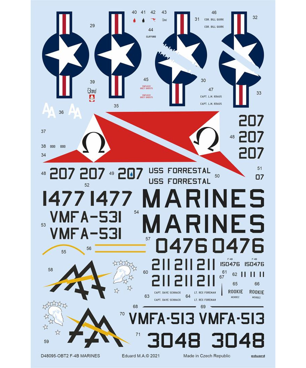 F-4B ファントム 2 海兵隊 デカール (タミヤ対応) デカール (エデュアルド 1/48 デカール No.D48095) 商品画像_3