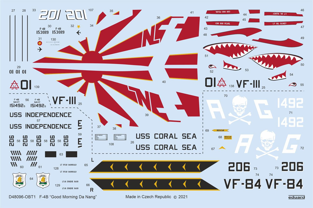 F-4B ファントム 2 グッドモーニング ダナン デカール (タミヤ対応) デカール (エデュアルド 1/48 デカール No.D48096) 商品画像_2