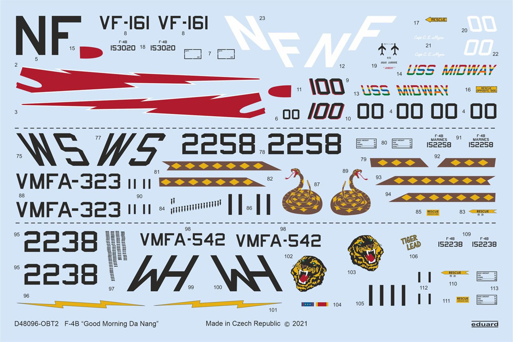 F-4B ファントム 2 グッドモーニング ダナン デカール (タミヤ対応) デカール (エデュアルド 1/48 デカール No.D48096) 商品画像_3