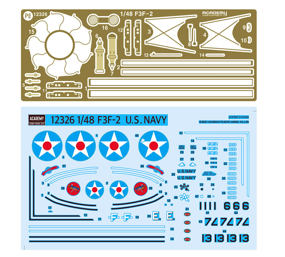 アメリカ海軍 F3F-2 フライングバレル VF-6 ファイティング シックス プラモデル (アカデミー 1/48 Aircrafts No.12326) 商品画像_1