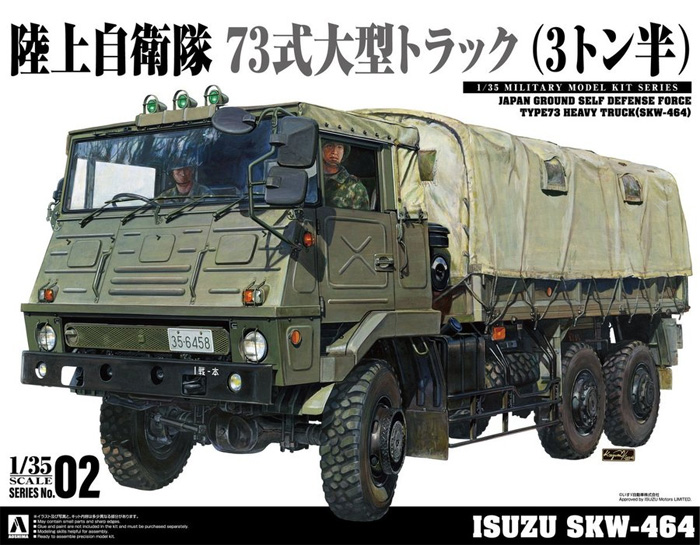 陸上自衛隊 73式大型トラック 3トン半 (ISUZU SKW-464) プラモデル (アオシマ 1/35 ミリタリーモデルキット No.002) 商品画像