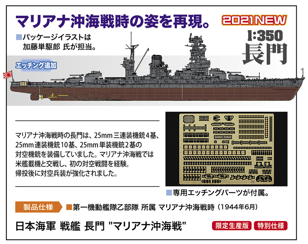 日本海軍 戦艦 長門 マリアナ沖海戦 プラモデル (ハセガワ 1/350 Z帯 No.40105) 商品画像_1