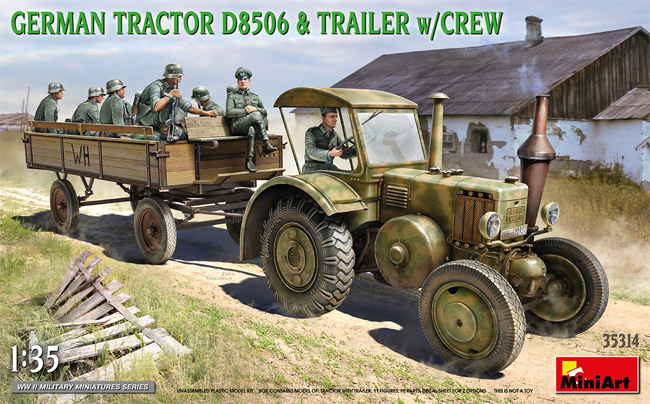 ドイツ トラクター D8506 トレーラー w/クルー プラモデル (ミニアート 1/35 WW2 ミリタリーミニチュア No.35314) 商品画像