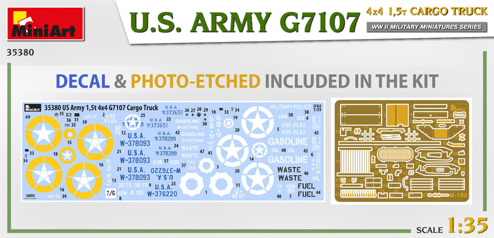 アメリカ陸軍 G7107 4X4 1.5t カーゴトラック プラモデル (ミニアート 1/35 WW2 ミリタリーミニチュア No.35380) 商品画像_2