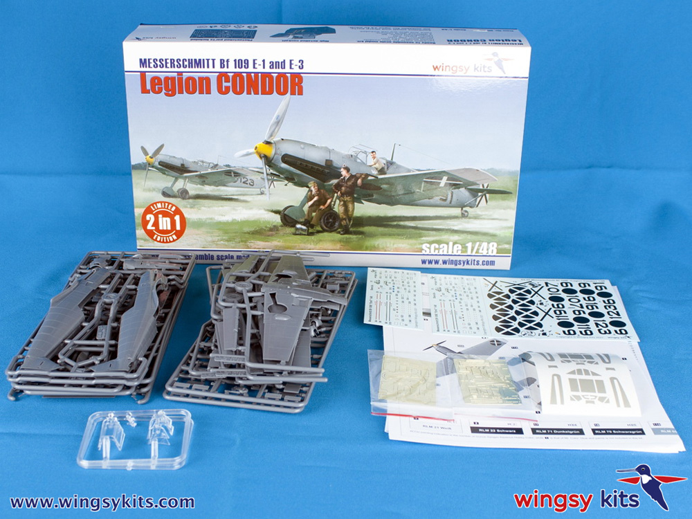 コンドル軍団 メッサーシュミット Bf109E-1/3 2in1 リミテッドエディション プラモデル (ウイングジーキット 1/48 エアクラフト プラモデル No.D5-009) 商品画像_1