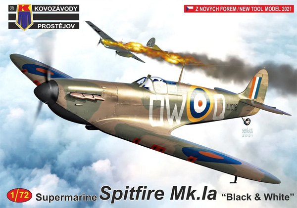 スーパーマリン スピットファイア Mk.1a ブラック & ホワイト プラモデル (KPモデル 1/72 エアクラフト プラモデル No.KPM0263) 商品画像