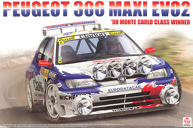 プジョー 306 MAXI EVO2 1998 モンテカルロラリー クラスウィナー プラモデル (BEEMAX 1/24 カーモデル No.031) 商品画像