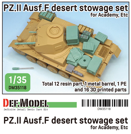 2号戦車F型 北アフリカ戦線 車載収納セット (アカデミー対応) レジン (DEF. MODEL コンバージョン アンド アップデートセット No.DM35118) 商品画像