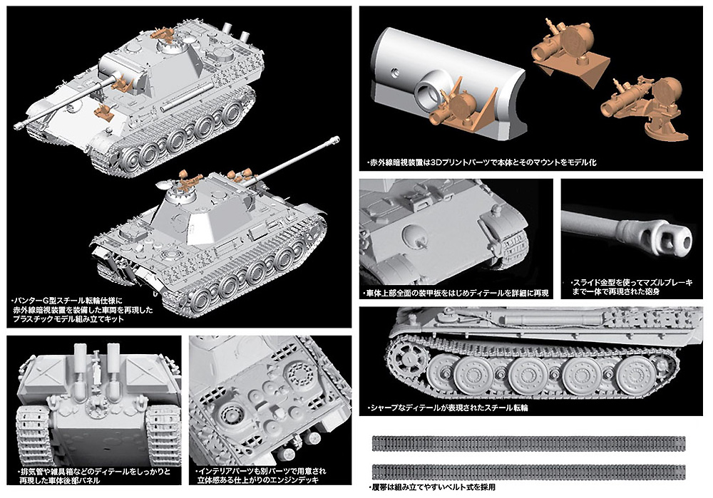 Sd.Kfz.171 パンター G スチール転輪 w/赤外線暗視装置 プラモデル (ドラゴン 1/72 ARMOR PRO (アーマープロ) No.7697) 商品画像_1