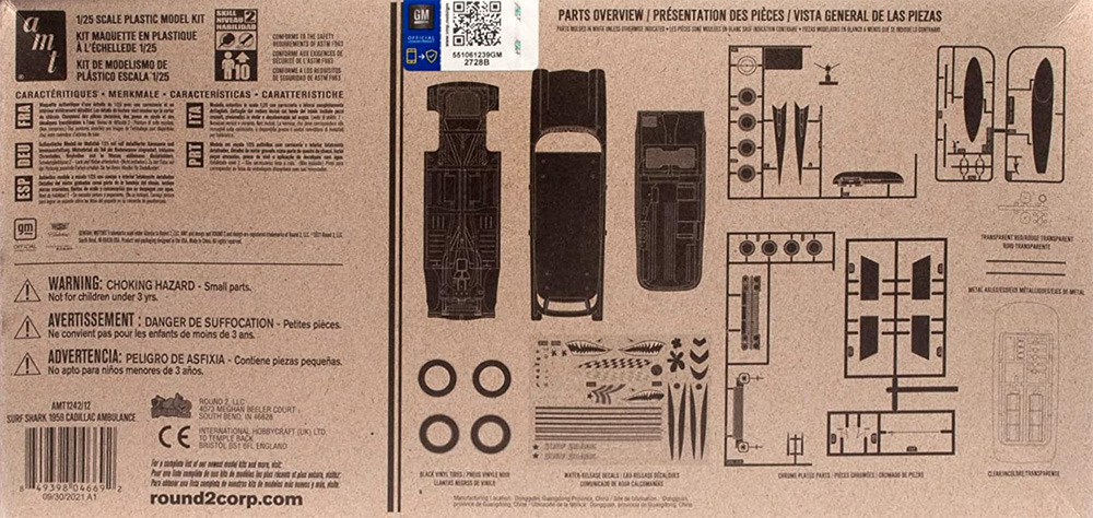 サーフシャーク 1959 キャデラック アンビュランス プラモデル (amt 1/25 カーモデル No.AMT1242/12) 商品画像_1