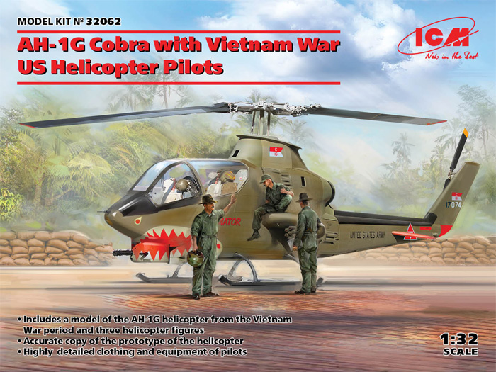 AH-1G コブラ w/ベトナム戦争 US ヘリコプターパイロット プラモデル (ICM 1/32 エアクラフト No.32062) 商品画像