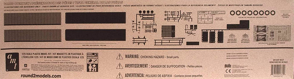 フルハーフ 40フィート セミトレーラ ミラービール プラモデル (amt 1/25 カーモデル No.AMT1234/06) 商品画像_1