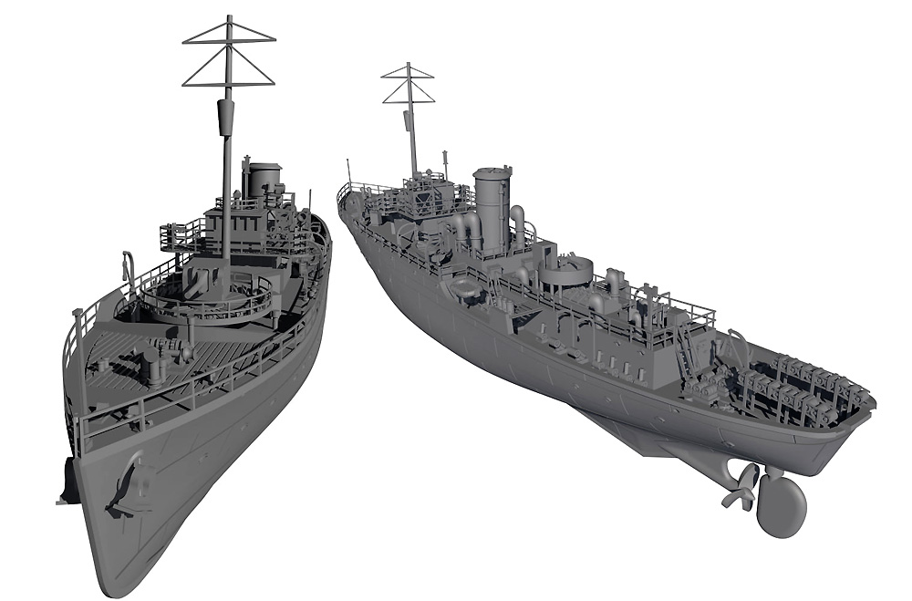 イギリス海軍 フラワー級コルベット 初期型 1939-1941 (ウォーターライン) レジン (TRIUMPH MODEL レジンキット No.TRF70003WL) 商品画像_2