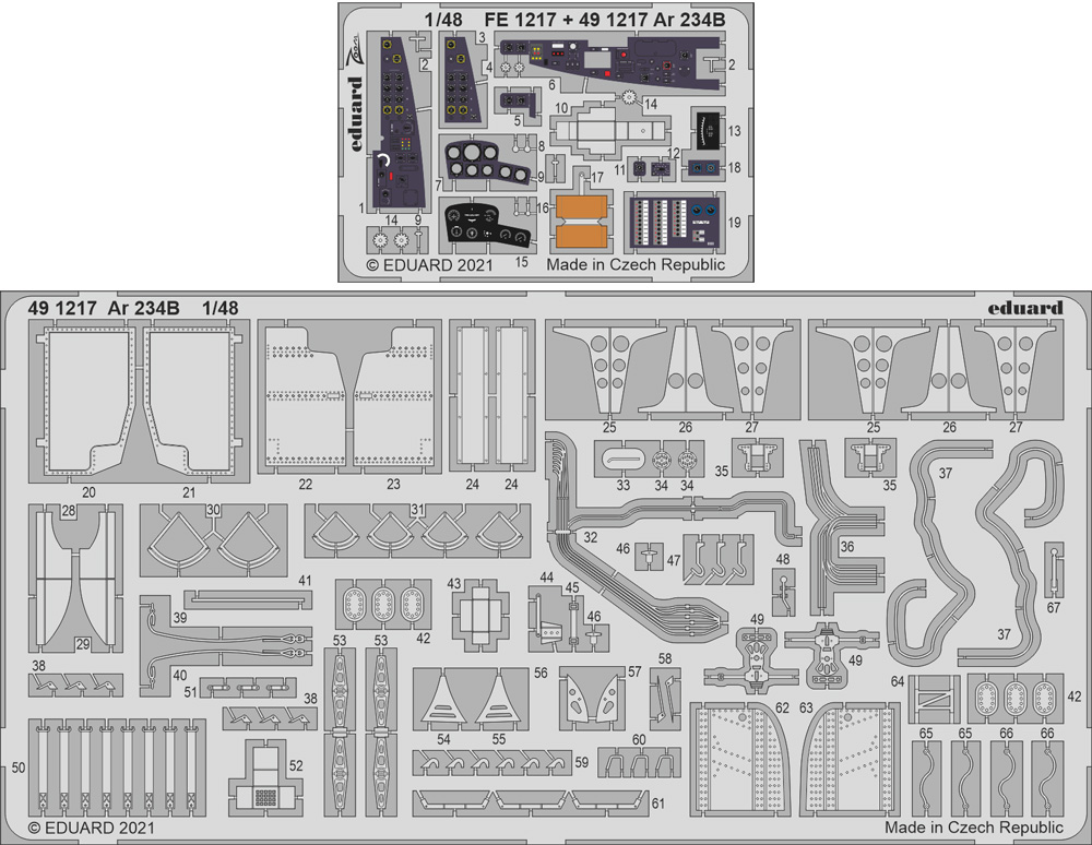 Ar234B ビッグED パーツセット (ハセガワ/ホビー2000用) エッチング (エデュアルド 1/48 BIG ED （AIR） No.BIG49309) 商品画像_1