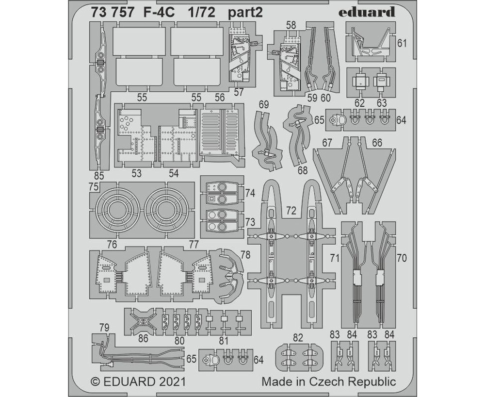 F-4C ファントム 2 エッチングパーツ (ファインモールド用) エッチング (エデュアルド 1/72 エアクラフト用 カラーエッチング (73-×) No.73757) 商品画像_3