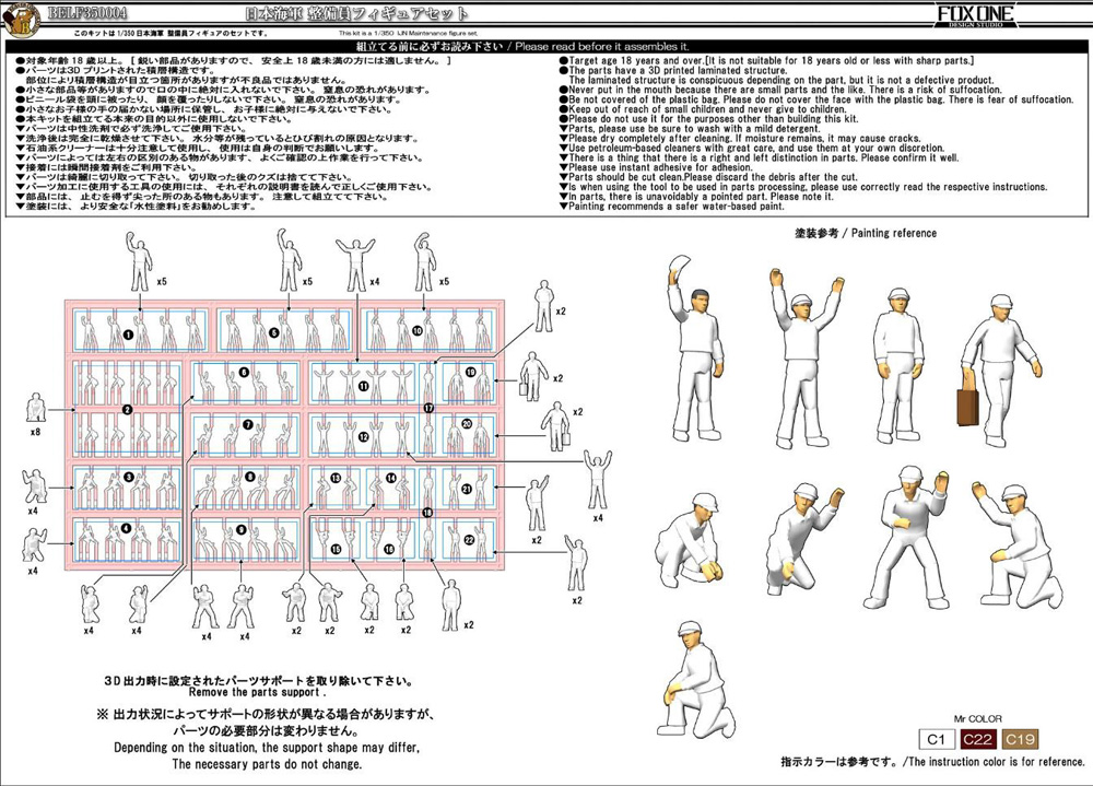 日本海軍 整備員フィギュア 75体 プラモデル (ビーバー・コーポレーション ビーバー オリジナルキット No.BELF350004) 商品画像_1