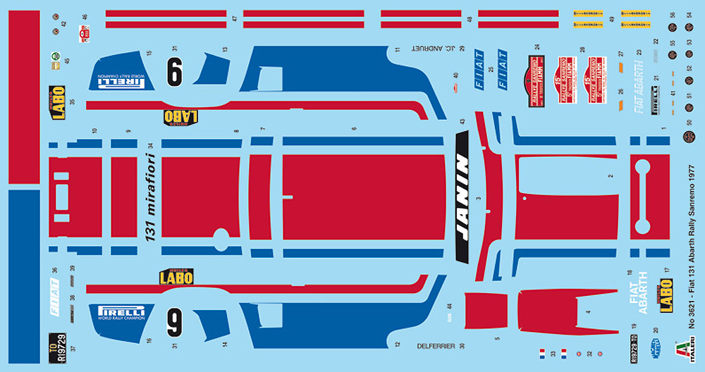 フィアット 131 アバルト 1977 サンレモラリー ウィナー 日本語説明書付 プラモデル (イタレリ 1/24 カーモデル No.3621) 商品画像_1