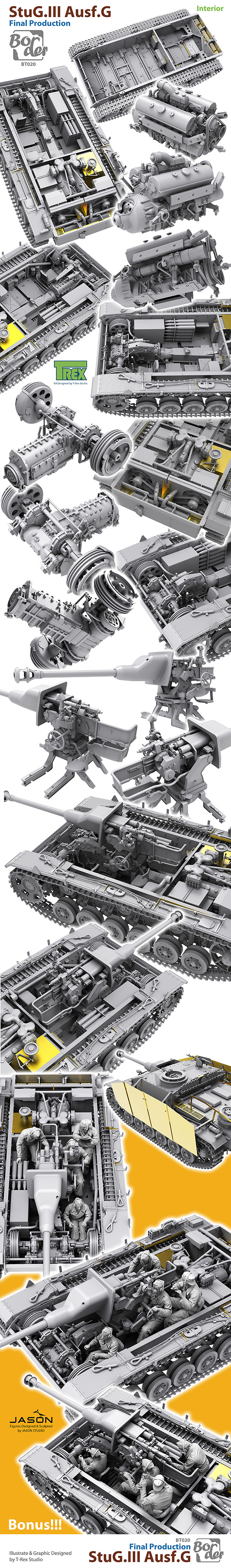ドイツ 3号突撃砲G型 後期生産型 w/フルインテリア プラモデル (ボーダーモデル 1/35 ミリタリー No.BT-020) 商品画像_4
