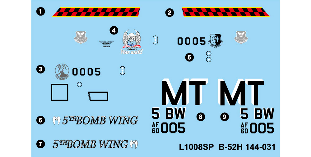 アメリカ空軍 B-52H 戦略爆撃機 追加デカール付き限定版 プラモデル (グレートウォールホビー 1/144 エアクラフト プラモデル No.L1008SP) 商品画像_2