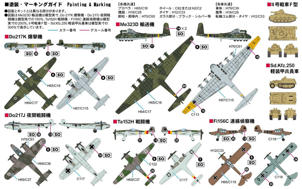 WW2 ドイツ空軍機セット 3 プラモデル (ピットロード スカイウェーブ S シリーズ No.S060) 商品画像_1