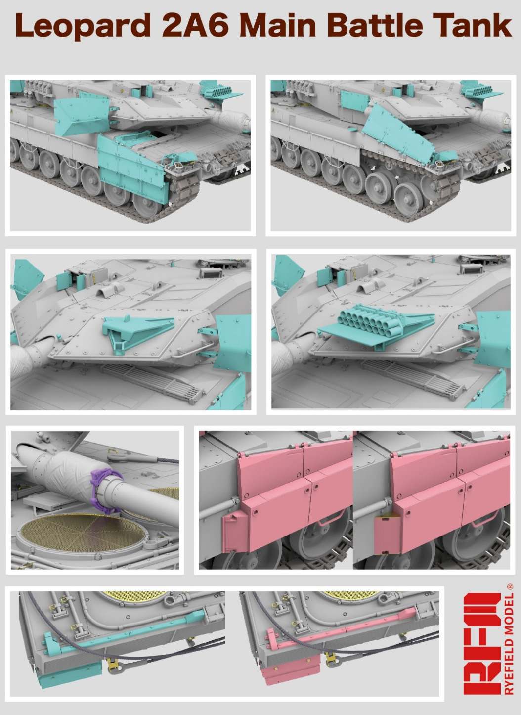 レオパルト 2A6 主力戦車 w/可動式履帯 プラモデル (ライ フィールド モデル 1/35 Military Miniature Series No.5065) 商品画像_2