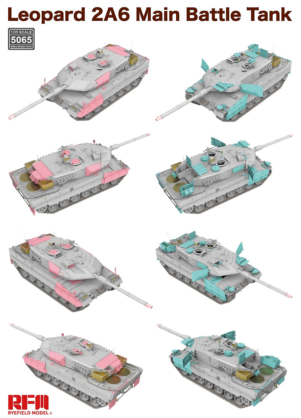 レオパルト 2A6 主力戦車 w/可動式履帯 プラモデル (ライ フィールド モデル 1/35 Military Miniature Series No.5065) 商品画像_4