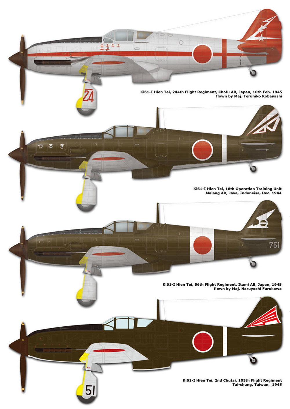 フライングスワローズ Part.2 キ61-1 飛燕1型丁 (1/32 ハセガワ用) デカール (ウルフパック 1/32 デカール (WD) No.WD32002) 商品画像_3