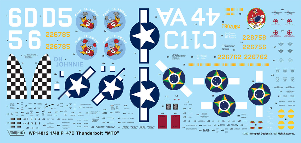P-47D サンダーボルト 地中海作戦戦域 USAAF 戦闘機 プラモデル (ウルフパック ウルフパックデザイン プレミアムエディションキット No.WP14812) 商品画像_2