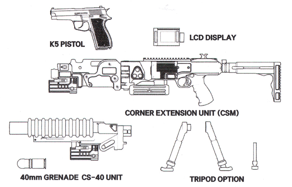 現用 韓国軍 コーナーエクステンションユニット w/K5 ピストル レジン (トリファクトリー GUN series No.GUN-008) 商品画像_1