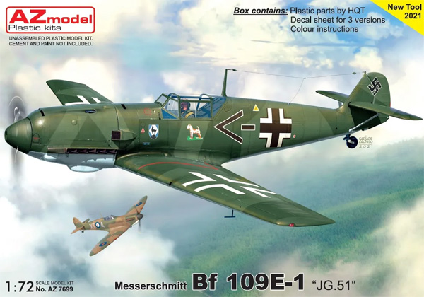 メッサーシュミット Bf109E-1 JG.51 プラモデル (AZ model 1/72 エアクラフト プラモデル No.AZ7699) 商品画像