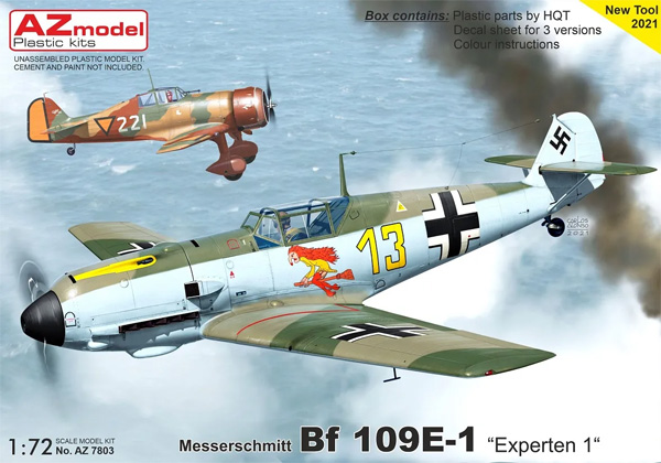 メッサーシュミット Bf109E-1 エースパイロット 1 プラモデル (AZ model 1/72 エアクラフト プラモデル No.AZ7803) 商品画像