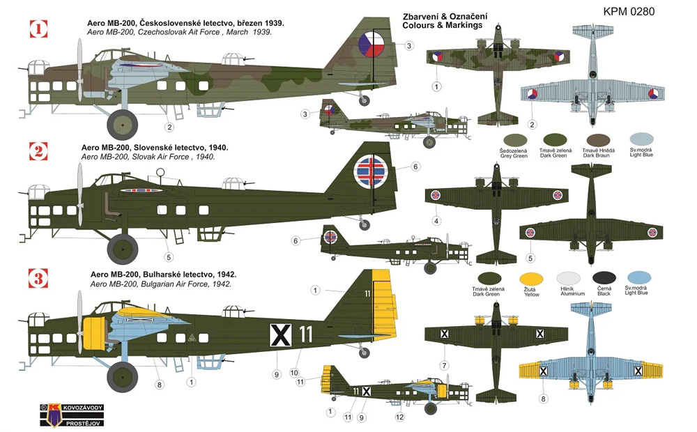 アエロ MB-200 爆撃機 プラモデル (KPモデル 1/72 エアクラフト プラモデル No.KPM0280) 商品画像_1