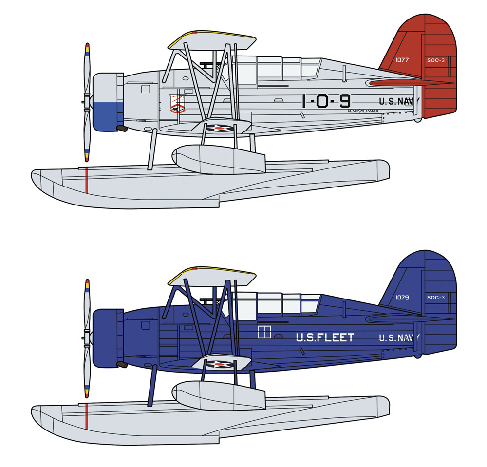 SOC-3 シーガル 水上機型 戦艦ペンシルベニア搭載機 (2機セット) プラモデル (ハセガワ 1/72 飛行機 限定生産 No.02394) 商品画像_2