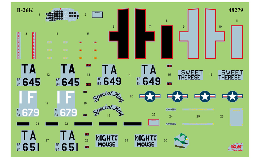 B-26K カウンターインベーダー w/USAFパイロット & グランドクルー プラモデル (ICM 1/48 エアクラフト プラモデル No.48280) 商品画像_1