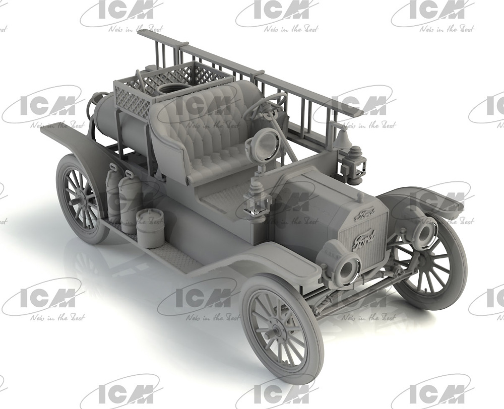 T型フォード 1914 消防車 w/クルー プラモデル (ICM 1/35 ミリタリービークル・フィギュア No.35606) 商品画像_1