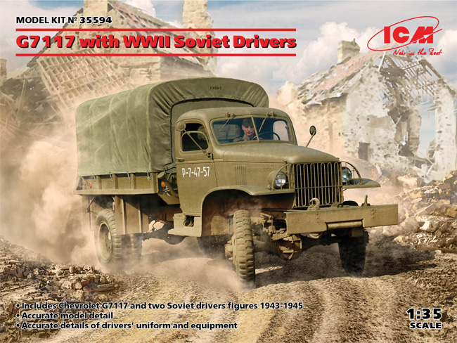 ソビエト G7117 トラック w/ドライバー プラモデル (ICM 1/35 ミリタリービークル・フィギュア No.35594) 商品画像