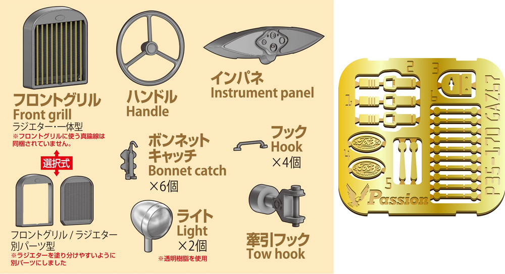 ロシア フィールドカー GAZ67 3Dパーツセット レジン (パッションモデルズ 1/35 アクセサリーシリーズ No.P35T-012) 商品画像_1