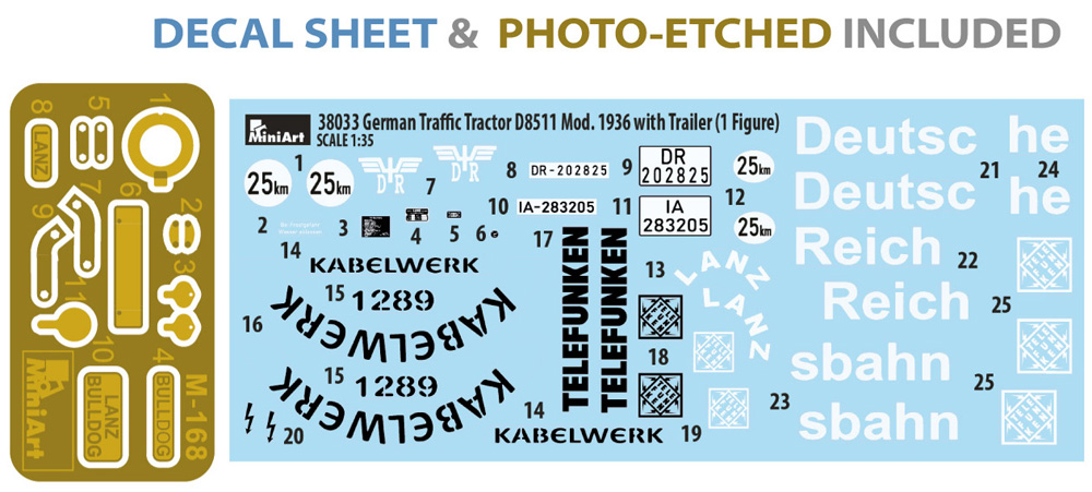 ドイツ 産業用 トラクター D8511 1936型 w/カーゴトレーラー プラモデル (ミニアート 1/35 ミニチュアシリーズ No.38033) 商品画像_1