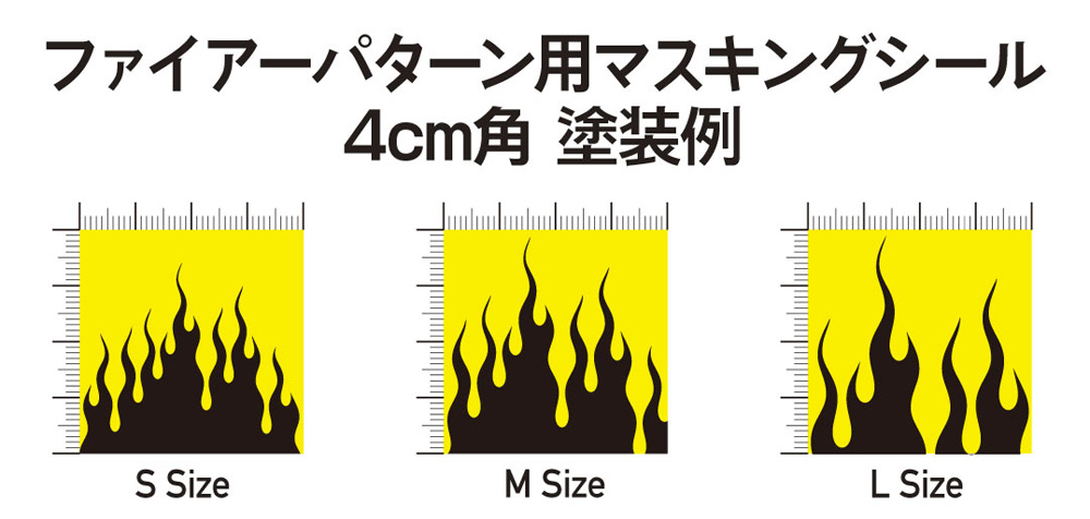 ファイアパターン用 マスキングシール S (3枚入) マスキングシート (HIQパーツ 塗装用品 No.PFM-062) 商品画像_2