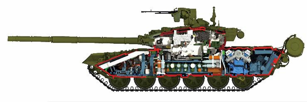 ロシア 主力戦車 T-90A フルインテリア プラモデル (アミュージングホビー 1/35 ミリタリー No.35A050) 商品画像_2