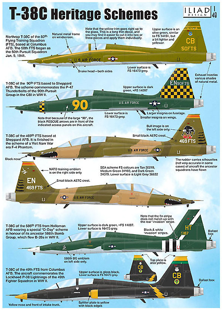 T-38C ヘリテージ スキーム デカール デカール (イリアド 1/48 デカール No.ILD48038) 商品画像