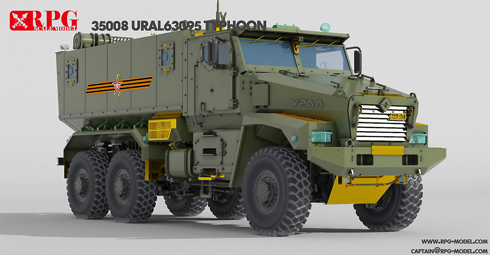 ロシア URAL-63095 タイフーン-U　地雷防御・装甲兵員輸送車 w/自重変形タイヤセット プラモデル (RPG Scalemodel 1/35 ミリタリー No.35008-A) 商品画像_2