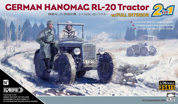 ドイツ ハノマーグ RL-20 トラクター 2in1 w/フルインテリア プラモデル (サーベルモデル 1/35 ミリタリー No.35A011) 商品画像