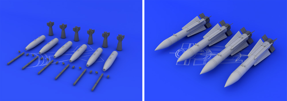 F-14A 後期型 対空・対地 武装パーツセット (タミヤ用) レジン (エデュアルド 1/48 BIG SiN (ビッグ シン) No.SIN64881) 商品画像_2